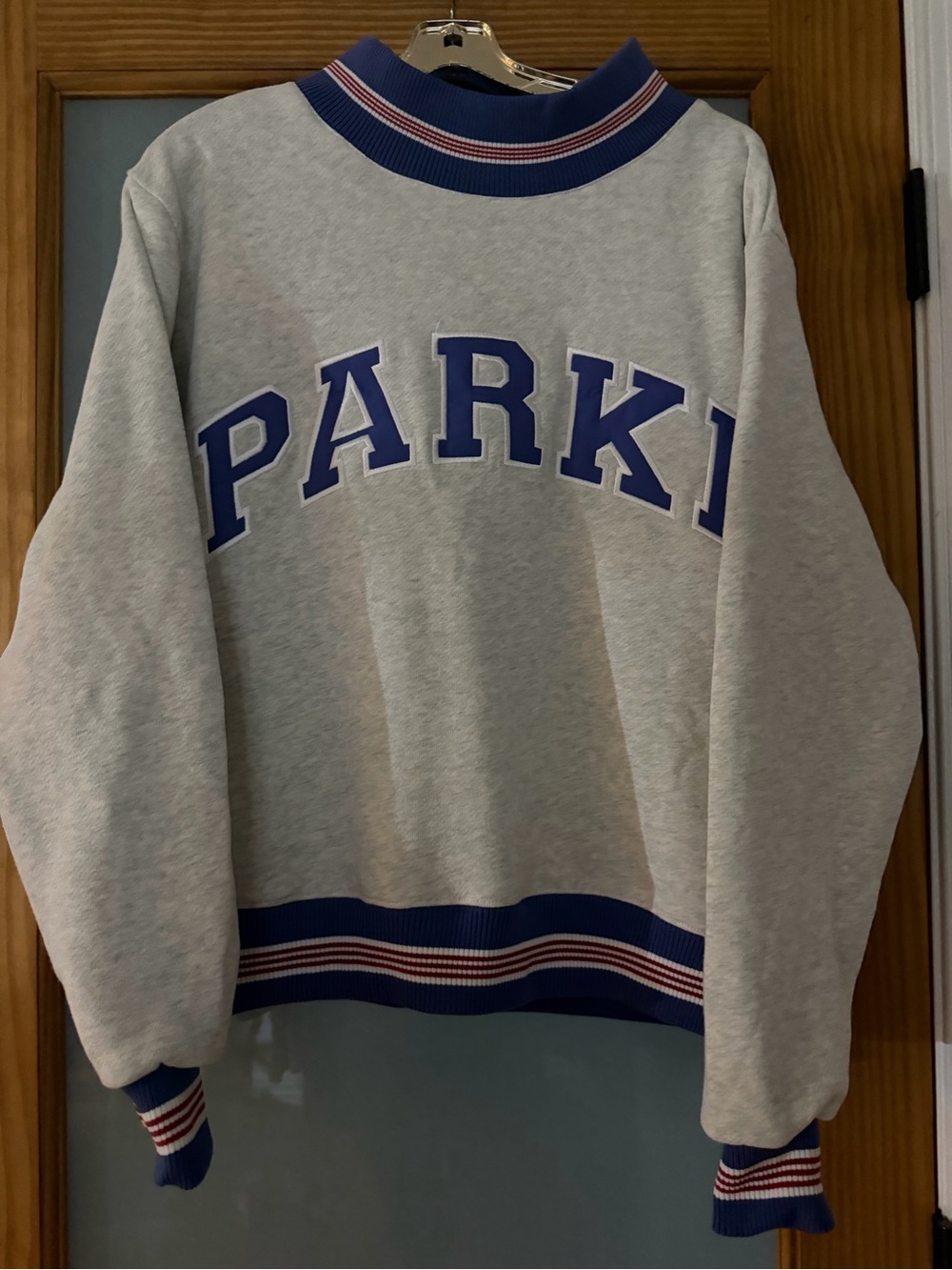 PARKE Oversized Crewneck Sweatshirt Boardwalk Varsity Mockneck S/M - Picture 7 of 8